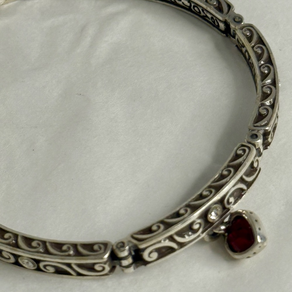 🌸Brighton pre-owned Silver Bracelet with Red Accent